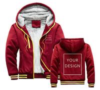 ALRRGPB Sweat à Capuche personnalisé pour Homme - Créez Votre Propre Veste - Ajoutez Votre Image personnalisée - Sweat-Shirt d'hiver zippé,
