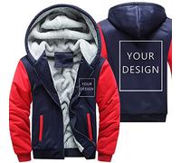 ALRRGPB Sweat à Capuche personnalisé pour Homme - Créez Votre Propre Veste - Ajoutez Votre Image personnalisée - Sweat-Shirt d'hiver zippé,
