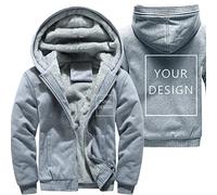 ALRRGPB Sweat à Capuche personnalisé pour Homme - Créez Votre Propre Veste - Ajoutez Votre Image personnalisée - Sweat-Shirt d'hiver zippé,