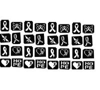 ALS Amyotrophic Lateral Sclerosis Collections Awareness (ALS Tattoo Stencils Ribbon C2)