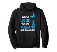 ALS Awareness I Wear Blue for My Husband Sweat à Capuche