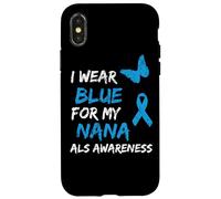 ALS Awareness I Wear Blue for My Nana Ribbon Coque pour iPhone X/XS