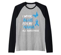 ALS Awareness I Wear Blue for My Nana Ribbon Manche Raglan