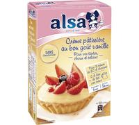 ALSA - Crème Pâtissière Onctueuse à la Vanille, Texture Veloutée pour Dessert Maison (Boîte 390g) - Le lot de 3