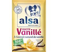 ALSA - Parfum Vanillé Intense pour Desserts, Sucre Aromatisé Pratique en Sachets (12 x 7,5g) - Le Lot De 4
