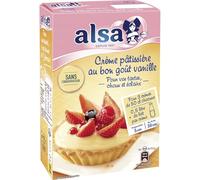 ALSA - Préparation Crème Pâtissière Onctueuse Vanille sans Conservateur - la boite de 390g - Le Lot De 4