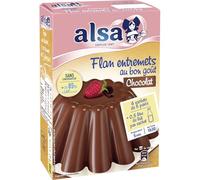 ALSA - Préparation Flan Chocolat Crémeux et Fondant, Facile à Réaliser (Boîte 232g) - Le lot de 4