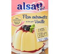 Alsa Préparation Flan Entremets Crème dessert Vanille – 4 sachets 192 g