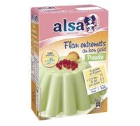 ALSA - Préparation Flan Entremets Pistache | Savoureux goût de pistache | Idéal pour desserts gourmands | la boite de 180g | LOT DE 4