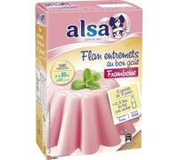 ALSA - Préparation Gourmande Flan Framboise, Texture Onctueuse et Saveur Fruitée (150g) - Le Lot De 4