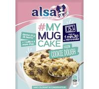 ALSA - Préparation Gourmande pour Mug Cake, Texture Moelleuse Saveur Cookies, Boîte 80g - Lot de 4 - vendu par Lot