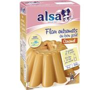 ALSA Préparation pour Flan Entremets Caramel - 180g - 3 sachets pour 15 parts - Texture onctueuse et goût gourmand - Sans conservateur - Lot de 4