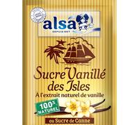 Alsa Sucre Vanillé des Isles, Sucre de Canne avec Extrait Naturel de Vanille, 8 Sachets, 52,5 g