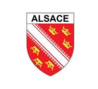 Alsace Alsacien Alsasienne blanc et rouge autocollant adhésif sticker logo 277 - Taille : 12 cm