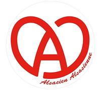 Alsace Alsacien Alsasienne blanc et rouge autocollant adhésif sticker logo 277 - Taille : 17 cm