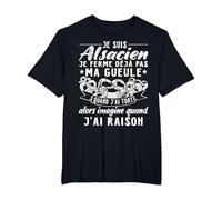 Alsace Alsacien T-Shirt, Homme Grandes Tailles, Noir, 3X Tall