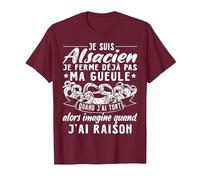 Alsace Alsacien T-Shirt, Homme, Marron, M