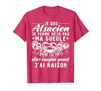 Alsace Alsacien T-Shirt, Homme, Rouge Chiné, M