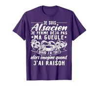 Alsace Alsacien T-Shirt, Homme, Violet, M