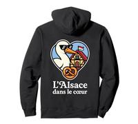 Alsace Cigogne Bretzel Colombage - L’Alsace dans le Cœur Sweat à Capuche