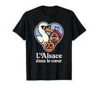 Alsace Cigogne Bretzel Colombage - L’Alsace dans le Cœur T-Shirt