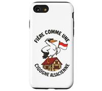 Alsace Femme Cigogne Alsacienne Maison Colombage Rot un Wiss Coque pour iPhone SE (2020) / 7 / 8