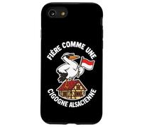 Alsace Femme Cigogne Alsacienne Maison Colombage Rot un Wiss Coque pour iPhone SE (2020) / 7 / 8