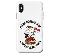 Alsace Femme Cigogne Alsacienne Maison Colombage Rot un Wiss Coque pour iPhone X/XS