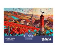 Alsace française Riquewihr Puzzle en Bois Imperméable DIY Puzzles De 1000 Pièces pour Adultes Impossible Jeux De Stimulants