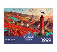 Alsace française Riquewihr Puzzle en Bois Imperméable Puzzles De 1000 Pièces pour Adultes Défi Et Casse-tête Jeux Éducatifs