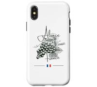 Alsace France Raisin Vignoble Art Vin Drapeau Français Coque pour iPhone X/XS