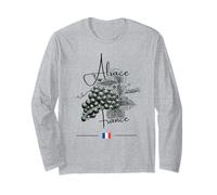 Alsace France Raisin Vignoble Art Vin Drapeau Français Manche Longue