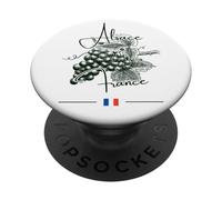Alsace France Raisin Vignoble Art Vin Drapeau Français PopSockets PopGrip Adhésif