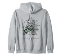 Alsace France Raisin Vignoble Art Vin Drapeau Français Sweat à Capuche