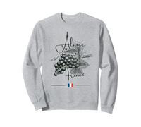 Alsace France Raisin Vignoble Art Vin Drapeau Français Sweatshirt