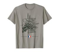 Alsace France Raisin Vignoble Art Vin Drapeau Français T-Shirt
