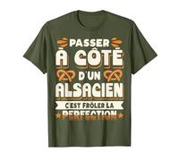 Alsace Humour Alsacien T-Shirt, Homme, Olive, M