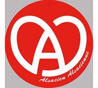 Alsace rouge et blanc - 10cm - Autocollant/Sticker