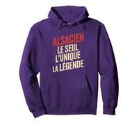 Alsacien Homme Humour Cadeau Humoristique Drôle Alsace Sweat à Capuche, Unisexe pour Adultes, Violet, M