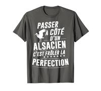 Alsacien Parfait Idée Cadeau Humour Alsace T-Shirt, Homme, Asphalte, M