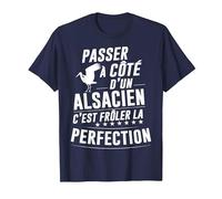 Alsacien Parfait Idée Cadeau Humour Alsace T-Shirt, Homme, Bleu Marine, M