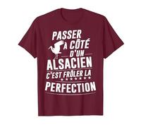 Alsacien Parfait Idée Cadeau Humour Alsace T-Shirt, Homme, Marron, M