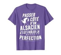 Alsacien Parfait Idée Cadeau Humour Alsace T-Shirt, Homme, Violet Chiné, M