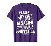 Alsacien Parfait Idée Cadeau Humour Alsace T-Shirt, Homme, Violet, M