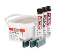 Alsafix - Pack de 3000 crampillons galvanisés à chaud 12,8 x 40 x D. 3,15 mm HDG + 3 cartouches de gaz - PBDCR3240D - Alsafix