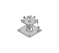 Alsafix - Pieds de poteau avec platine type "PP" - Modèle: Pied avec platine PP-60