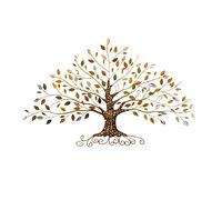 ALSAM Décoration Murale en métal Arbre de Vie, décoration Murale en métal 3D, décor de Feuilles peintes à la Main, décoration Murale créative à Suspendre for Salon, Chambre, hôtel (Size : L)