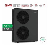ALSAVO Pompe à chaleur air-eau monobloc réversible 16kW3PH R32 pour plancher chauffant hydraulique ou radiateurs et ECS