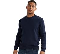 alsestudio Pull à col rond pour homme 100 % coton de qualité supérieure, doux au toucher, manches longues, style essentiel, pulls tricotés pour hommes, bleu marine, M
