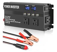 ALSO GO Onduleur sinusoïdale pur avec charge rapide USB 2,4 A et 3 prises CA, idéal pour les voyages en voiture, le camping, le camping-car, le camion, l'énergie solaire 110 V 600 W